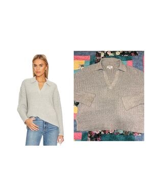 Pistola $174 Zoe Relaxed Women's XS Gray Ribbed Knit Pullover Sweater